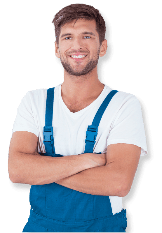 addetto alle pulizie sorridente