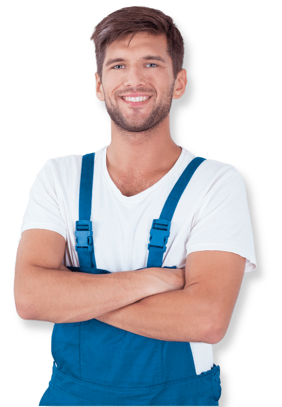 addetto alle pulizie sorridente